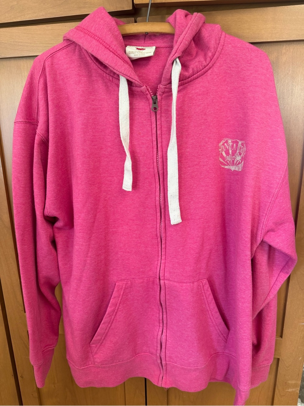 Women's Pink Full-Zip Hooded Jacket